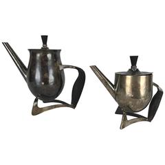 Experimental/Prototipo de juego de café/té de plata Paul Tarantino para Georg Jensen