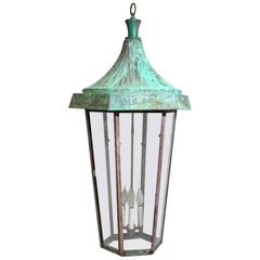 One of a Kind Large Hanging Copper Lantern