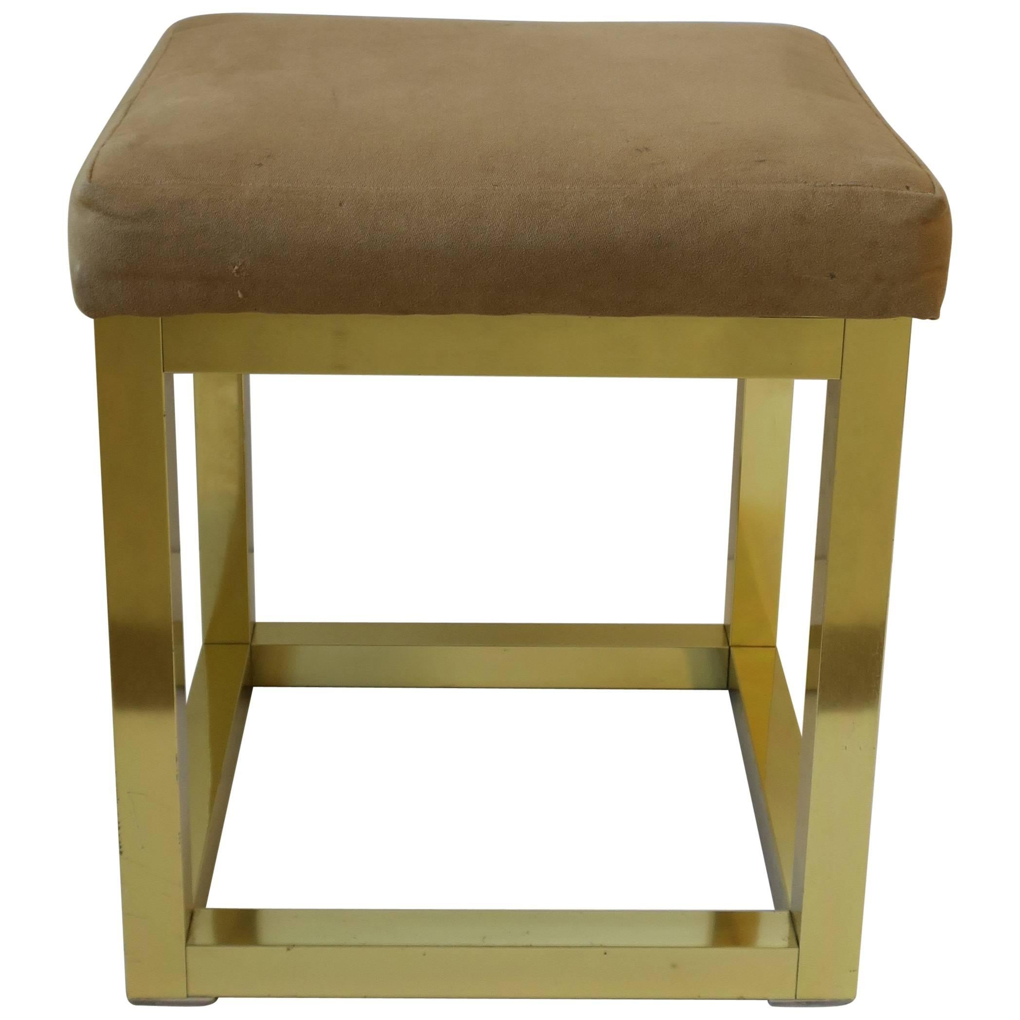 1970s Modern Brass Bench or Stool in the Style of Designer Paul Evans For Sale 11