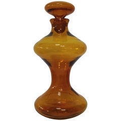 Vintage 1960s Blenko Glass Bottle with Stopper