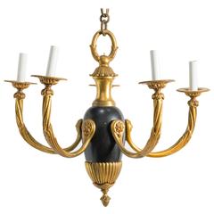 1920s Brass French Classical Chandelier 10