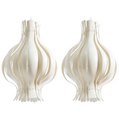 Pair of Large Verner Panton Onion Pendants