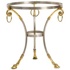 Maison Jansen Style Low Steel and Brass Gueridon Table 6