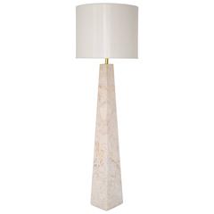 Midcentury Coral Stone Pyramid Form Floor Lamp