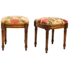 Pair of Wood French Style Footstools