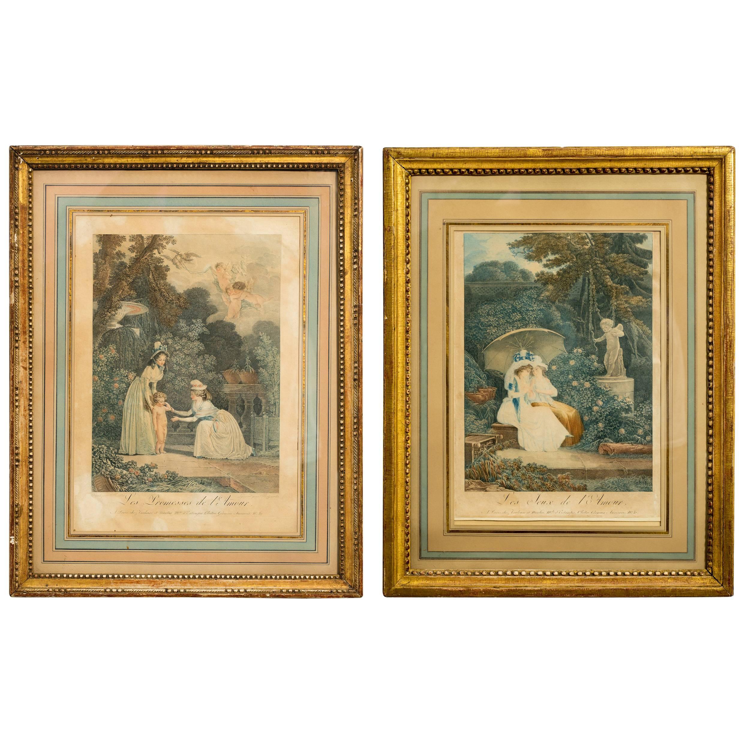 Pair of 19th Century French Prints For Sale at 1stDibs