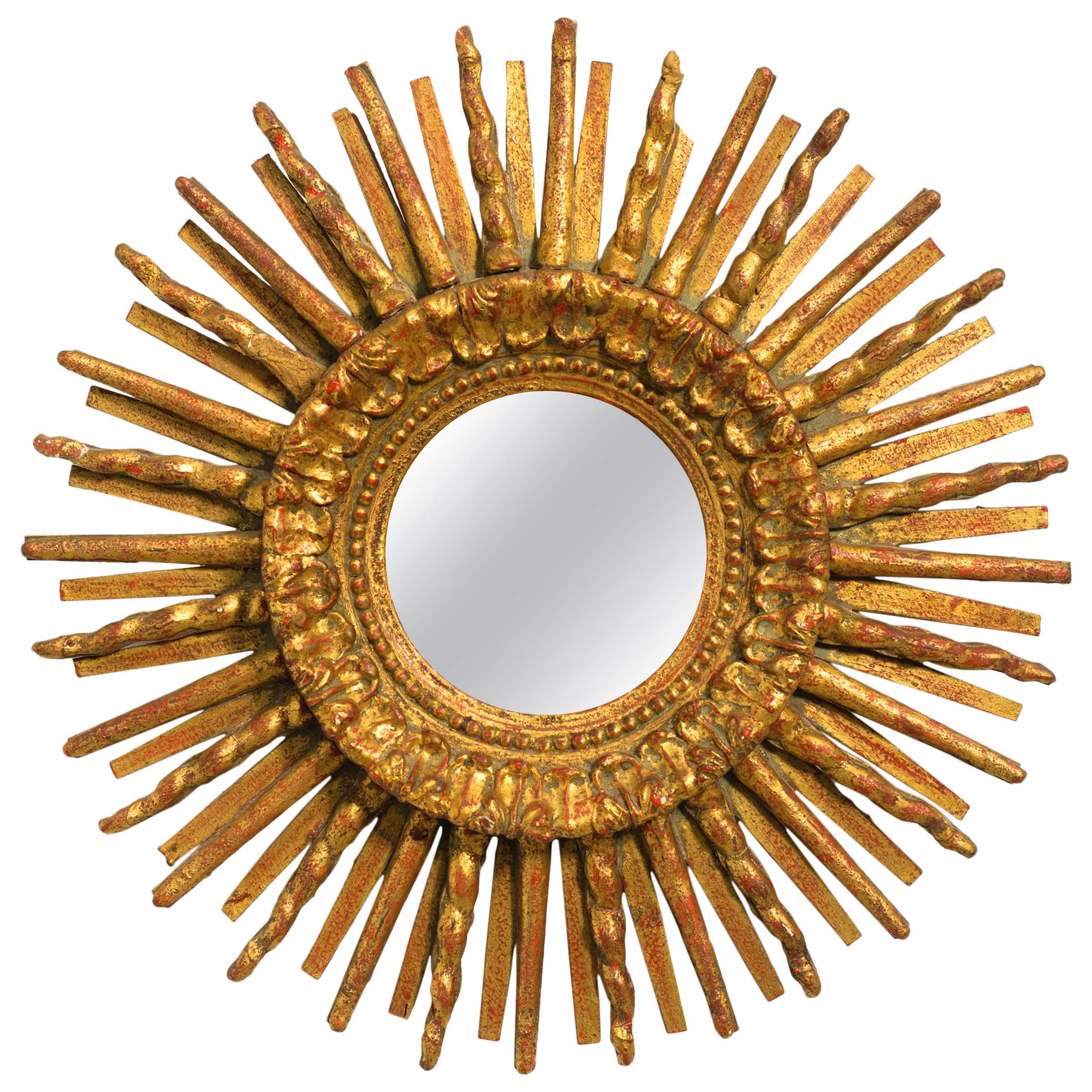 Italian Giltwood Sunburst Mirror