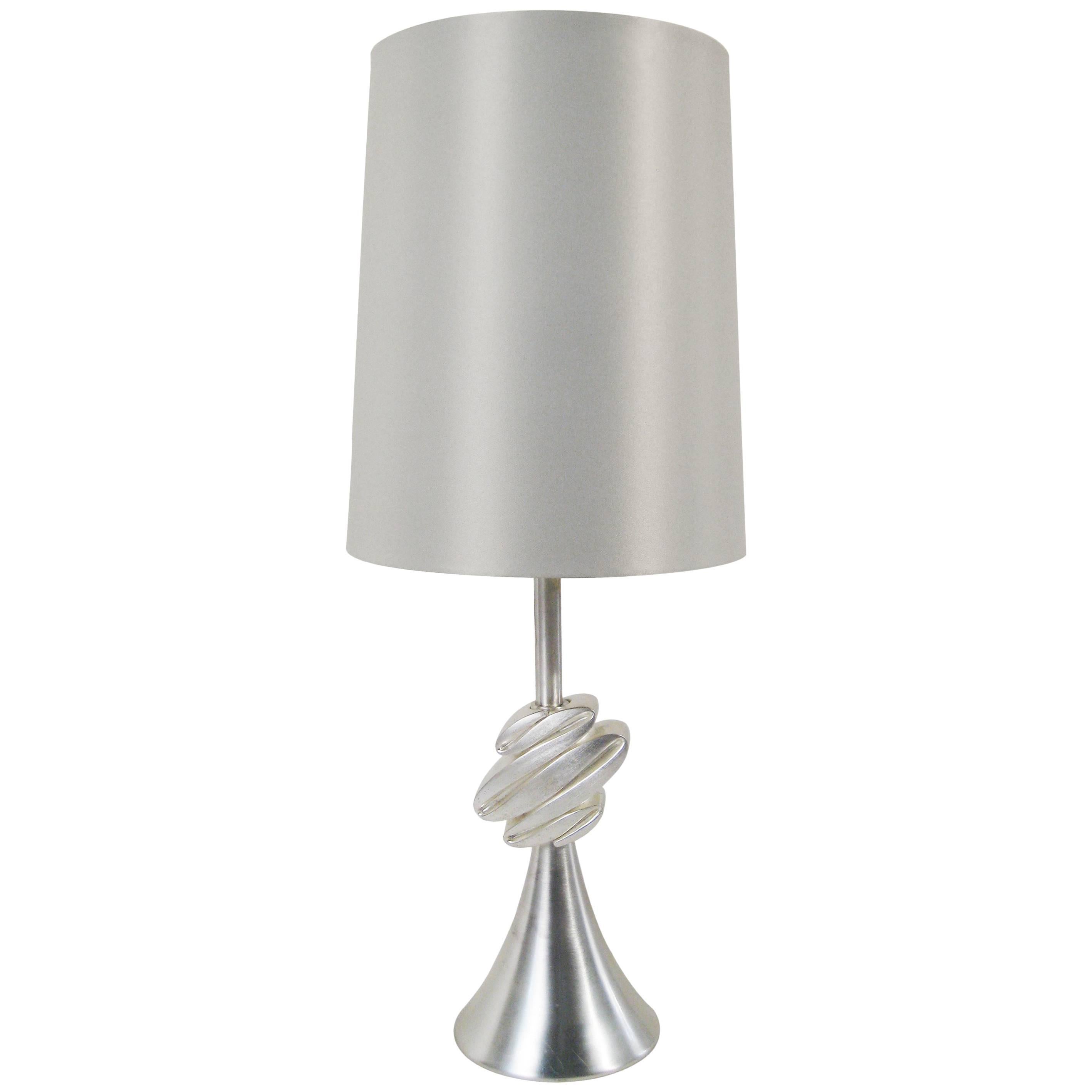 Table Lamp, Silvered Metals, USA, circa 1940 For Sale