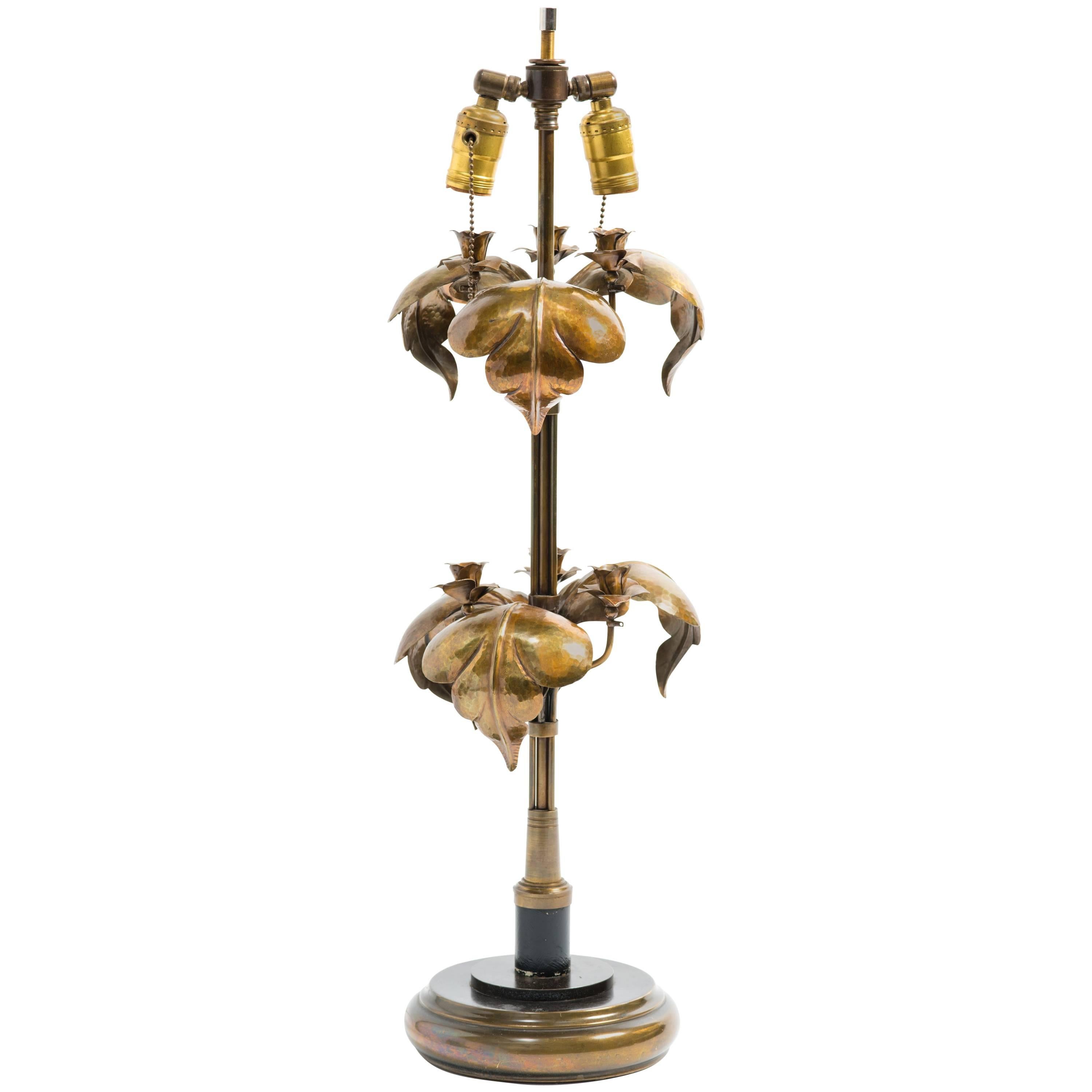 Feldman Style Brass Tree Lamp For Sale