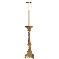 Large Brass Candlestick Lamp