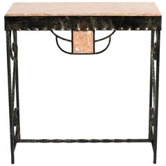Art Deco Style Iron and Marble Console Table