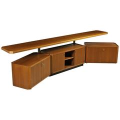 Cabinet by Osvaldo Borsani for Tecno with Side Elements Vintage Italy, 1960s