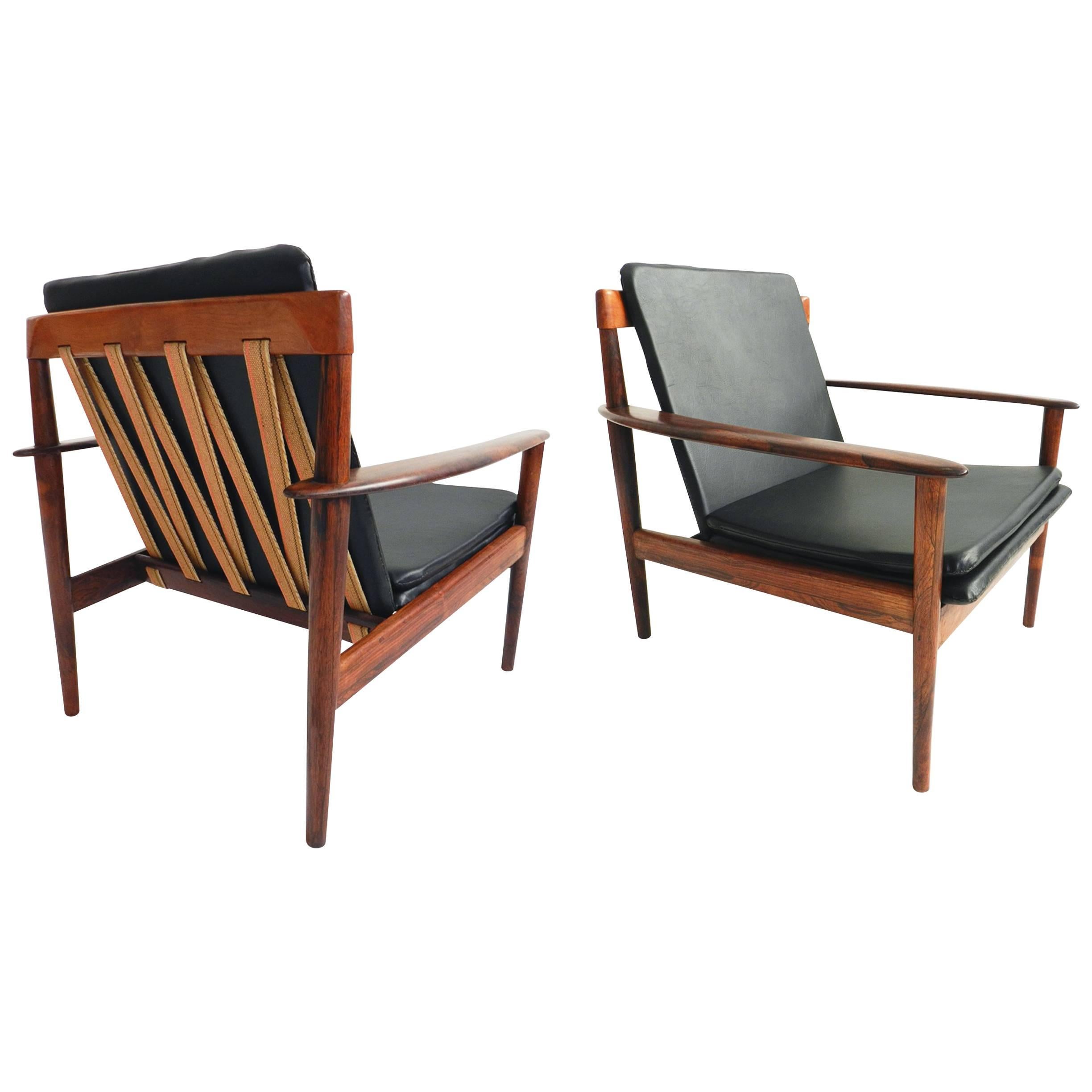 Pair of Grete Jalk Teak Easy Chairs Mod. PJ 56/1 Poul Jeppesen, Danish Modern