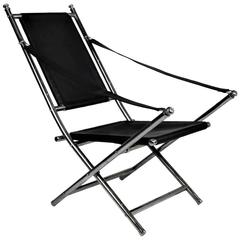 1960s Steel and Leather Campaign Chair 10