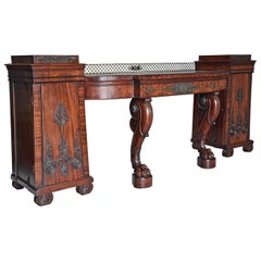 Superb Quality and Rare Regency Mahogany Sideboard in the Manner of Thomas Hope