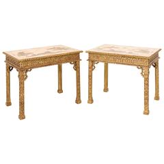Antique Pair of Chinoiserie End Tables
