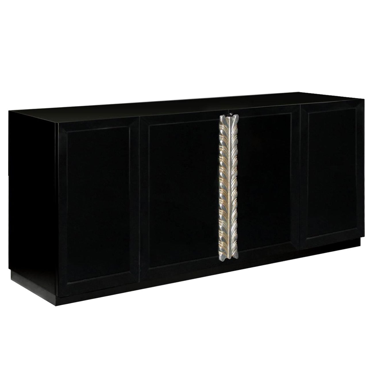 Sibilla Sideboard with Plinth Base and Silver Leaf