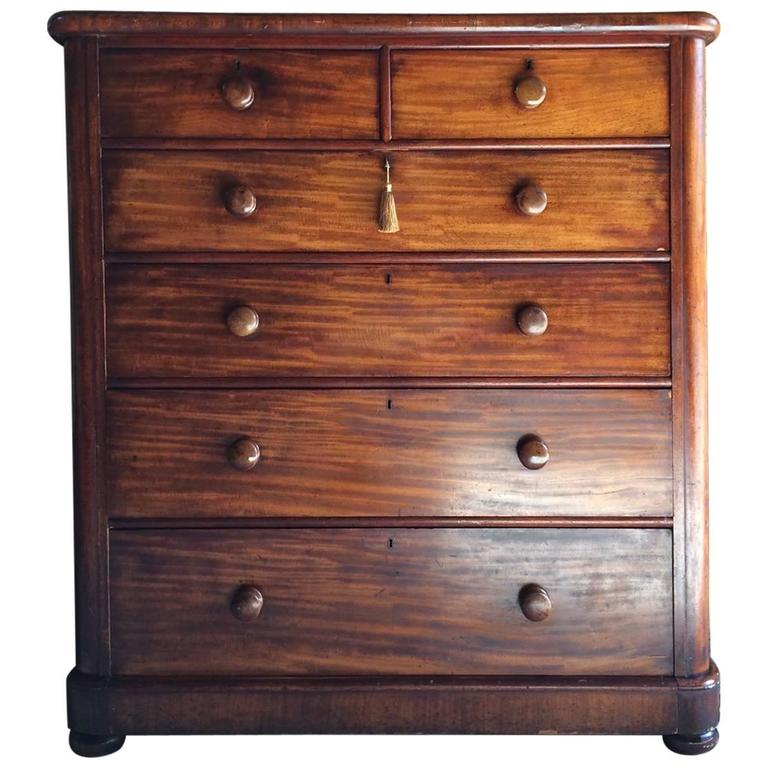 Antique Chest of Drawers Dresser Tallboy Victorian Mahogany 19th