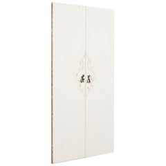 Unique Lucio Fontana Pair of Painted White Doors for Borsani, Bronze Handles