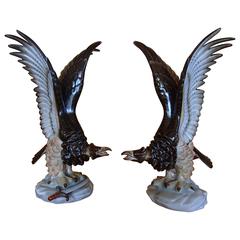 Pair of Herend Porcelain Eagles 8