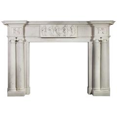 Monumental 18th Century Statuary Marble Fireplace 8
