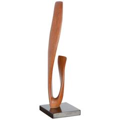 Abstract Organic Wooden Sculpture by J. Theys