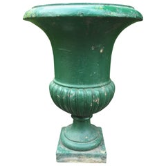 Large French 19th Century Cast Iron Campana Urn