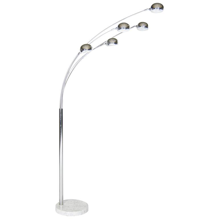 Vintage Arc Lamp with Marble Base and Five Arms, Designed in the 1970s ...