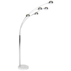 Vintage Arc Lamp with Marble Base and Five Arms, Designed in the 1970s