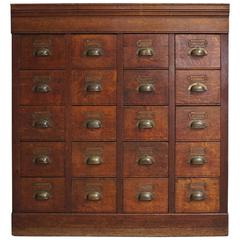 Vintage French Oak Apothecary Cabinet, 1930s