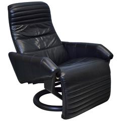 Mid-Century Retro Danish Black Leather Armchair by Steen Ostergaard for Bramin