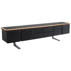 Warren Platner Executive Lowboard in Original Leather for Knoll 2