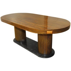 Modern Italian Zebrawood Conference Table or Dining Table