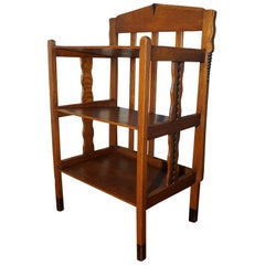 Rare & Stylish, Solid Oak Dutch Arts and Crafts Magazine Rack / Newspaper Stand