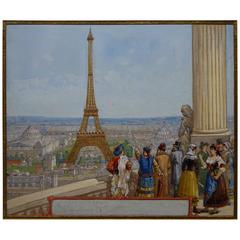Exposition Universelle 1889 in Paris, Illustration Project, Gouache on Paper