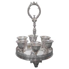Sheffield Marked Silvered Eggcup Cruet 1