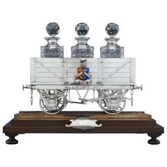 Used Silver Railway Car Decanter Stand