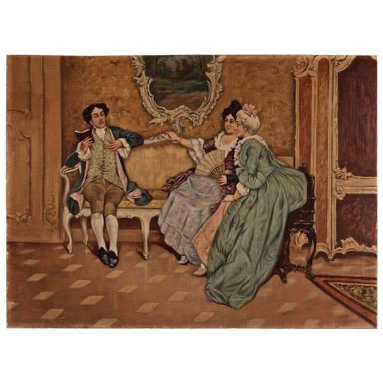 19th Century Baroque Oil Painting Rococo Scene For Sale at 1stDibs ...
