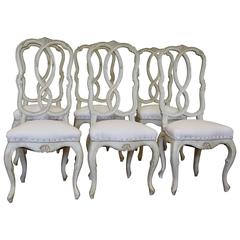 Antique 19th Century Set of Venetian Six Dinning Chairs