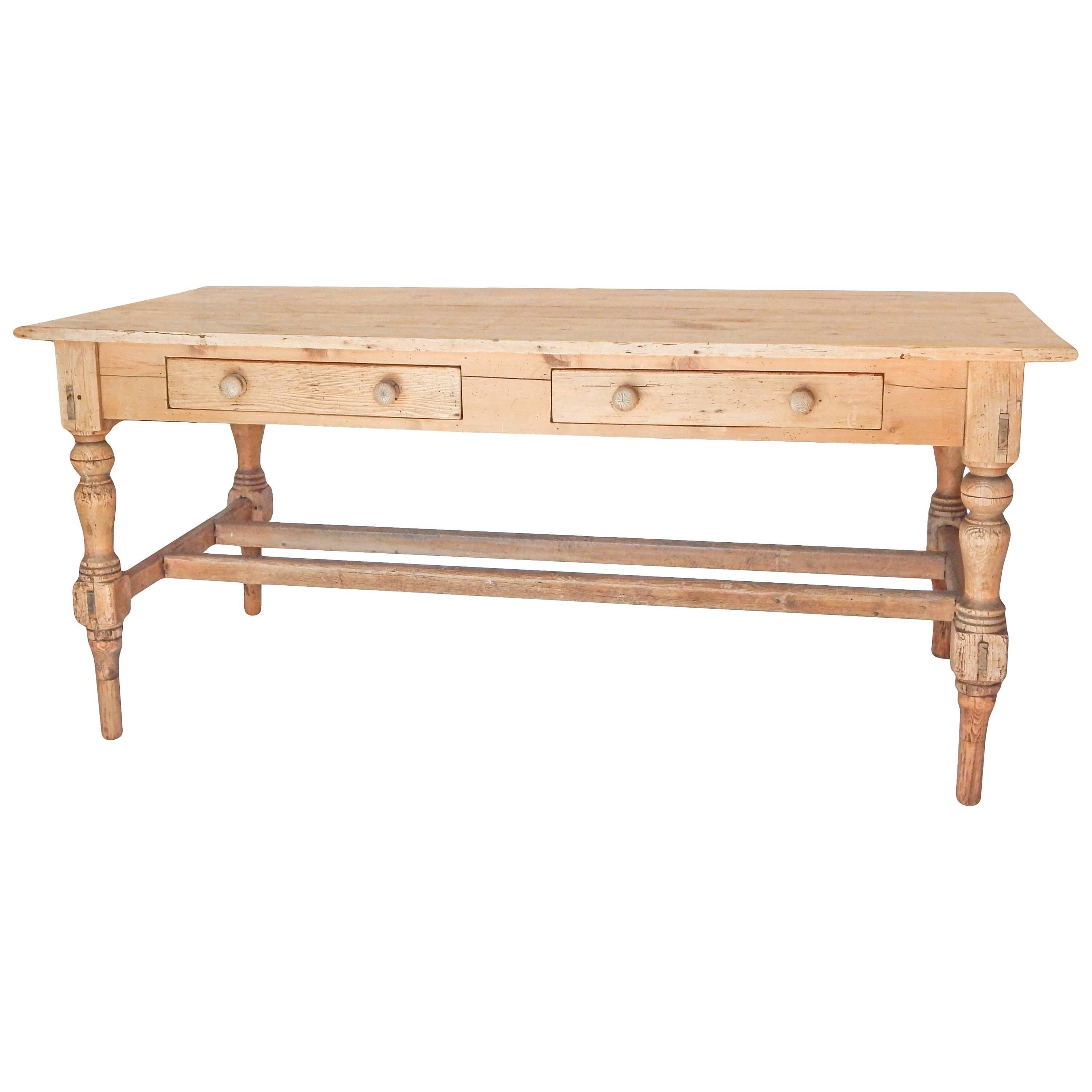 French Pine Work Table For Sale