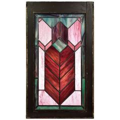 Chevron Stained Glass Window, circa 1920