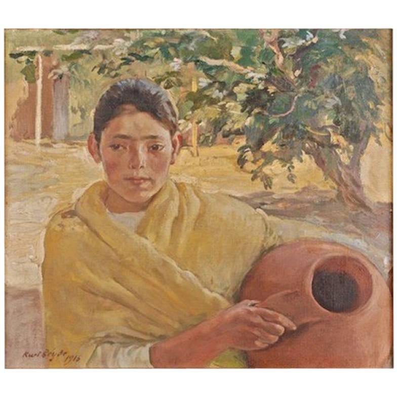 20th Century Oil on Canvas Painting South American with Jug by Kurt Leyde