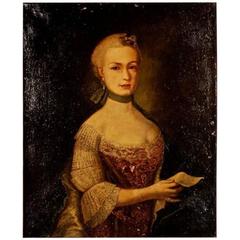 18th Century Baroque Oil on Canvas Painting Portrait 5
