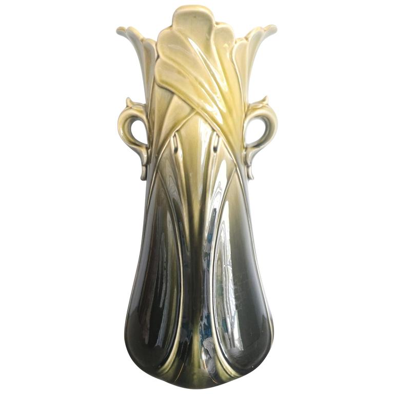 Buffet Vitrine Art Nouveau 1900 – Style Majorelle / Guimard, Bois Marron, 200x140x50 Cm
