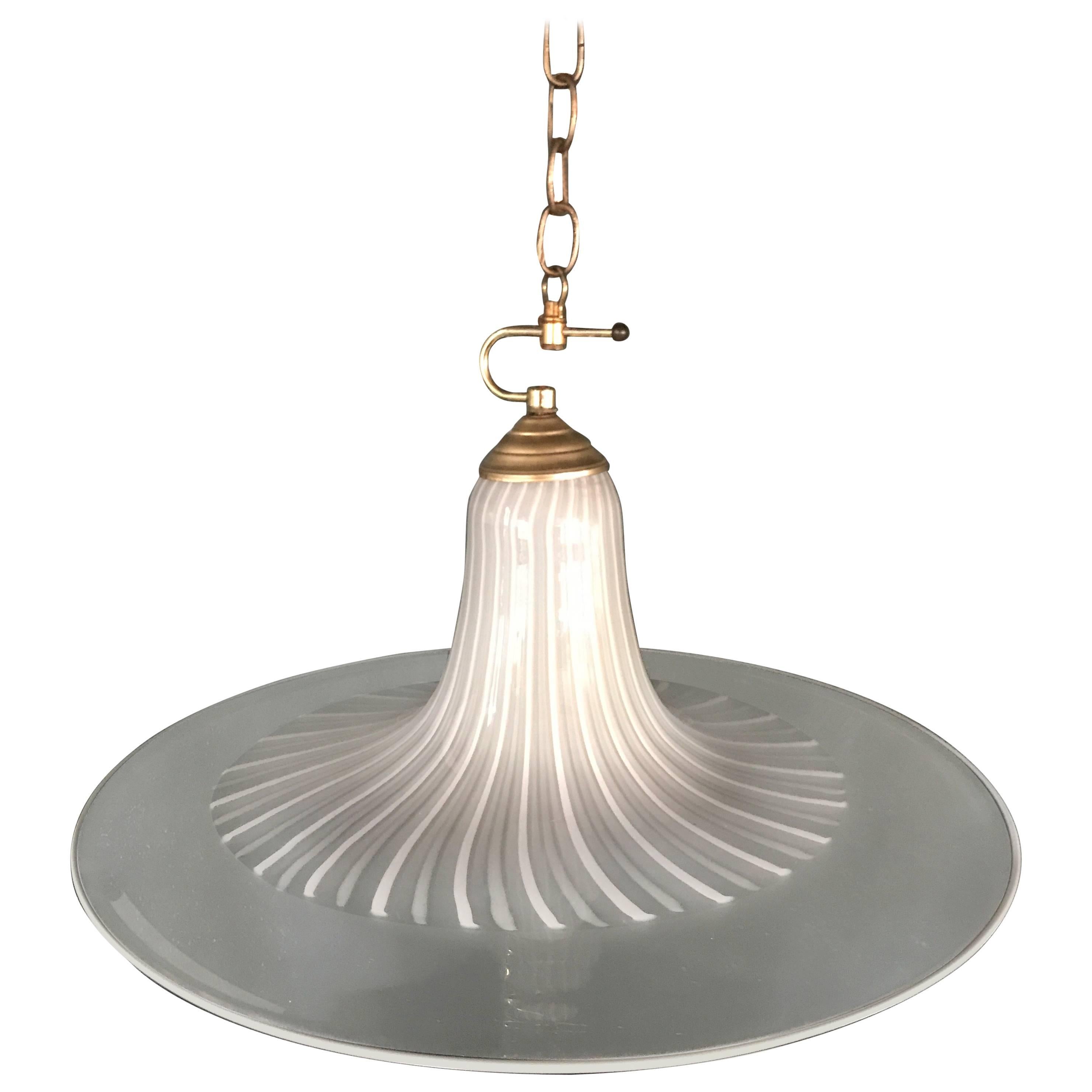 Mid-Century Modern Large Pendant Light in Murano Glass by Lino Tagliapietra