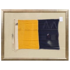 Authentic Linen "R" Signal Flag, Framed