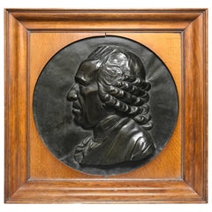 French Portrait Relief by Armand Blanc, Dated 1849