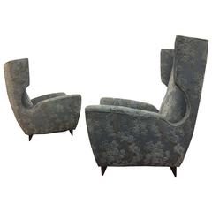 Pair of Wingback Armchairs, Italy, circa 1955 2