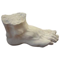 Large Italian Plaster Foot Sculpture of Hercules from Rome