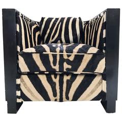 One of a Kind Paul Frankl Lounge Chair Restored in Zebra Hide 9